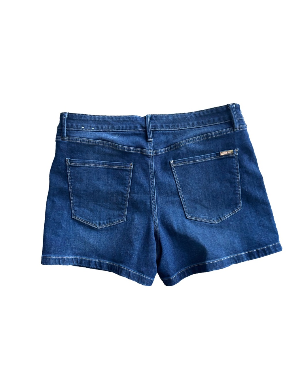 White House Black Market The Sculpt High Rise Denim Shorts Dark Wash 10 - Picture 2 of 4
